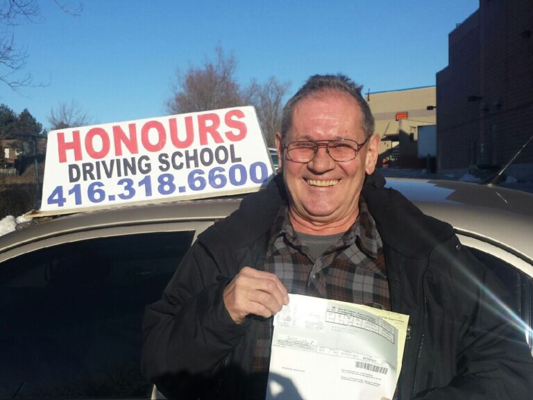 Honours student after passing the road test